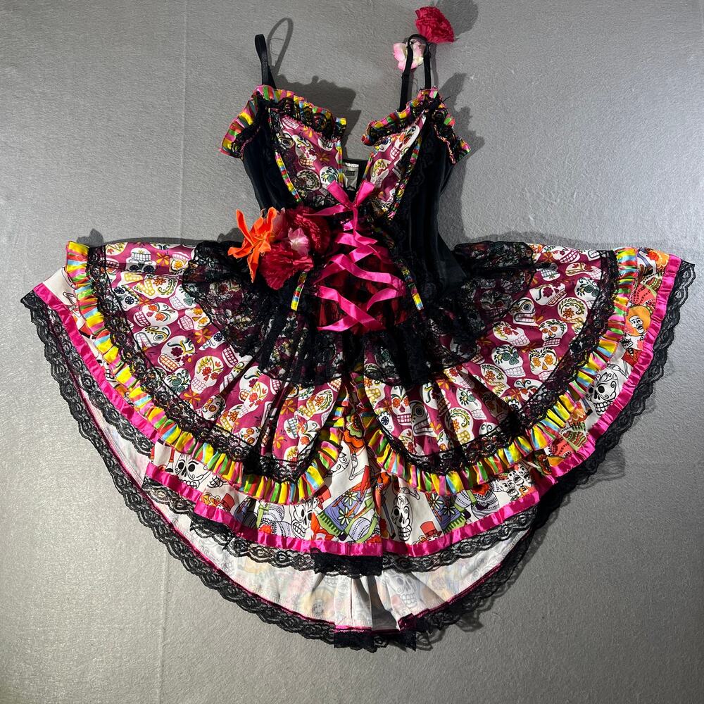 Party King Day of the Dead Costume Women’s Medium - Picture 3 of 16